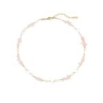 Freshwater Pearl & Rose Quartz Beaded Choker | 18K Gold-Plated Stainless Steel Jewelry - Image 3