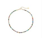 Natural Stone Flat Beaded Necklace | 18K Gold-Plated Stainless Steel Luxury Jewelry - Image 9