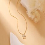 Five-Petal Flower Mother-of-Pearl Pendant Necklace | 18K Gold-Plated Stainless Steel Jewelry
