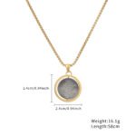 Vintage Map Globe Titanium Steel Pendant Necklace | 18K Gold-Plated Men's Jewelry - Image 2