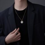 Vintage Map Globe Titanium Steel Pendant Necklace | 18K Gold-Plated Men's Jewelry - Image 4