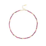 Natural Stone Beaded Necklace | 18K Gold-Plated Stainless Steel Boho Jewelry - Image 4