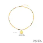 Natural Stone Evil Eye Pendant Beaded Necklace | 18K Gold-Plated Stainless Steel Jewelry - Image 7