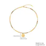 Natural Stone Evil Eye Pendant Beaded Necklace | 18K Gold-Plated Stainless Steel Jewelry - Image 5