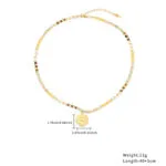 Natural Stone Evil Eye Pendant Beaded Necklace | 18K Gold-Plated Stainless Steel Jewelry - Image 4