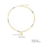 Natural Stone Evil Eye Pendant Beaded Necklace | 18K Gold-Plated Stainless Steel Jewelry - Image 3