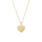 Hollow Heart Diamond Pendant Necklace | Premium Stainless Steel Luxury Jewelry - Image 2