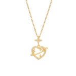 Hollow Heart Diamond Pendant Necklace | Premium Stainless Steel Luxury Jewelry - Image 4
