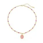 Bohemian Green Aventurine Beaded Necklace | 18K Gold-Plated Titanium Steel Jewelry - Image 2