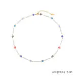 Titanium Steel Colorful Evil Eye Star & Pearl Choker Necklace | 18K Gold-Plated Boho Jewelry - Image 5