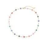 Titanium Steel Colorful Evil Eye Star & Pearl Choker Necklace | 18K Gold-Plated Boho Jewelry - Image 4