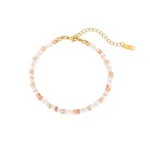 Natural Stone Beaded Choker Necklace | 18K Gold-Plated Titanium Steel Jewelry - Image 8