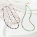 Natural Stone Beaded Choker Necklace | 18K Gold-Plated Titanium Steel Jewelry