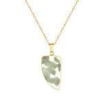 Luxury Natural Stone Stainless Steel Necklace | 18K Gold-Plated Gemstone Pendant - Image 4