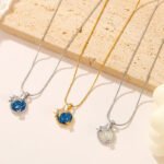 Premium Starry Ocean Round Pendant Necklace | 18K Gold-Plated Stainless Steel Jewelry