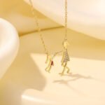 Titanium Steel Mother & Daughter Pendant Necklace | 18K Gold-Plated Tarnish-Free Jewelry