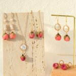 Luxury Dried Rose Baroque Pearl Jewelry Set | 18K Gold-Plated Stainless Steel