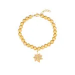 Stainless Steel Pave Diamond Sun & Evil Eye Bracelet | 18K Gold-Plated Luxury Jewelry - Image 5