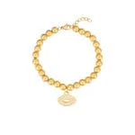 Stainless Steel Pave Diamond Sun & Evil Eye Bracelet | 18K Gold-Plated Luxury Jewelry - Image 3