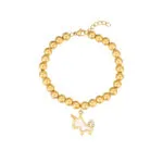 Stainless Steel Pave Diamond Sun & Evil Eye Bracelet | 18K Gold-Plated Luxury Jewelry - Image 2