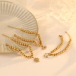 Stainless Steel Pave Diamond Sun & Evil Eye Bracelet | 18K Gold-Plated Luxury Jewelry