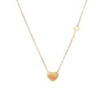 Rose Gold Heart & Key CZ Pendant Necklace | 18K Gold-Plated Stainless Steel Jewelry - Image 2